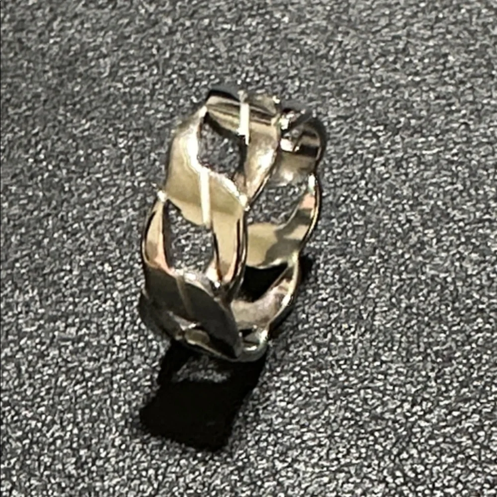 Silver-Tone Urban Style Chain Link Stainless Steel Ring